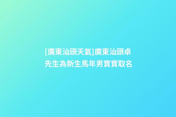 [廣東汕頭天氣]廣東汕頭卓先生為新生馬年男寶寶取名-第1張-公司起名-玄機派